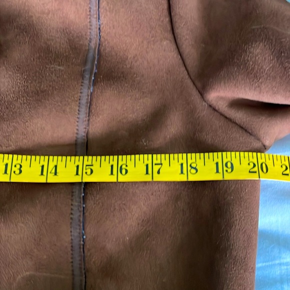 Vintage Tower by London Fog Brown Faux Suede Faux Fur Hooded Coat, Size S - Picture 14 of 16